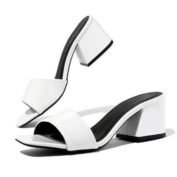 square head thick heel sandals - Image 4