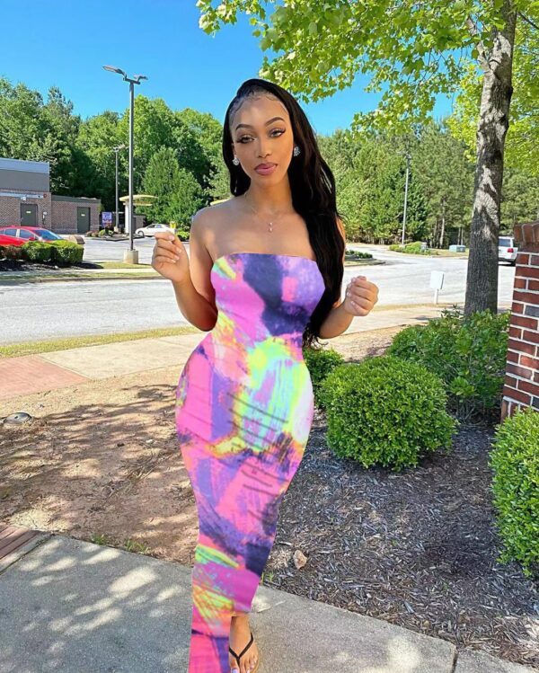 Tie-dye Strapless Dress - Image 2