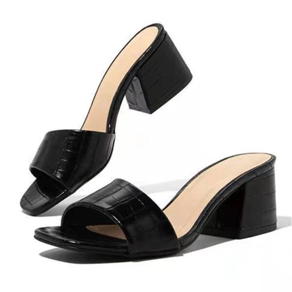 square head thick heel sandals - Image 5