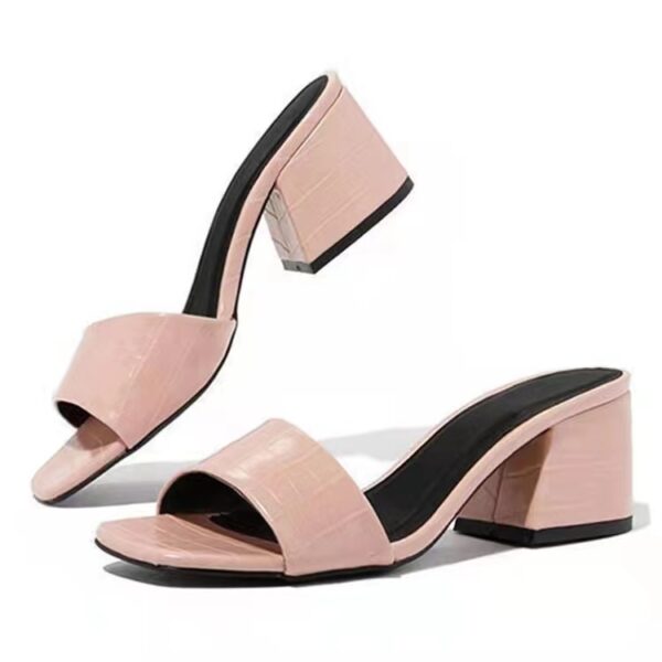 square head thick heel sandals - Image 3