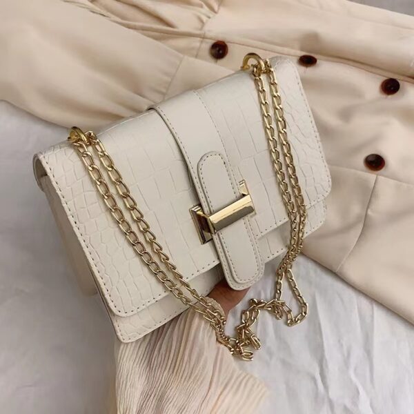 Summer new embossed solid color small square bag - Image 3